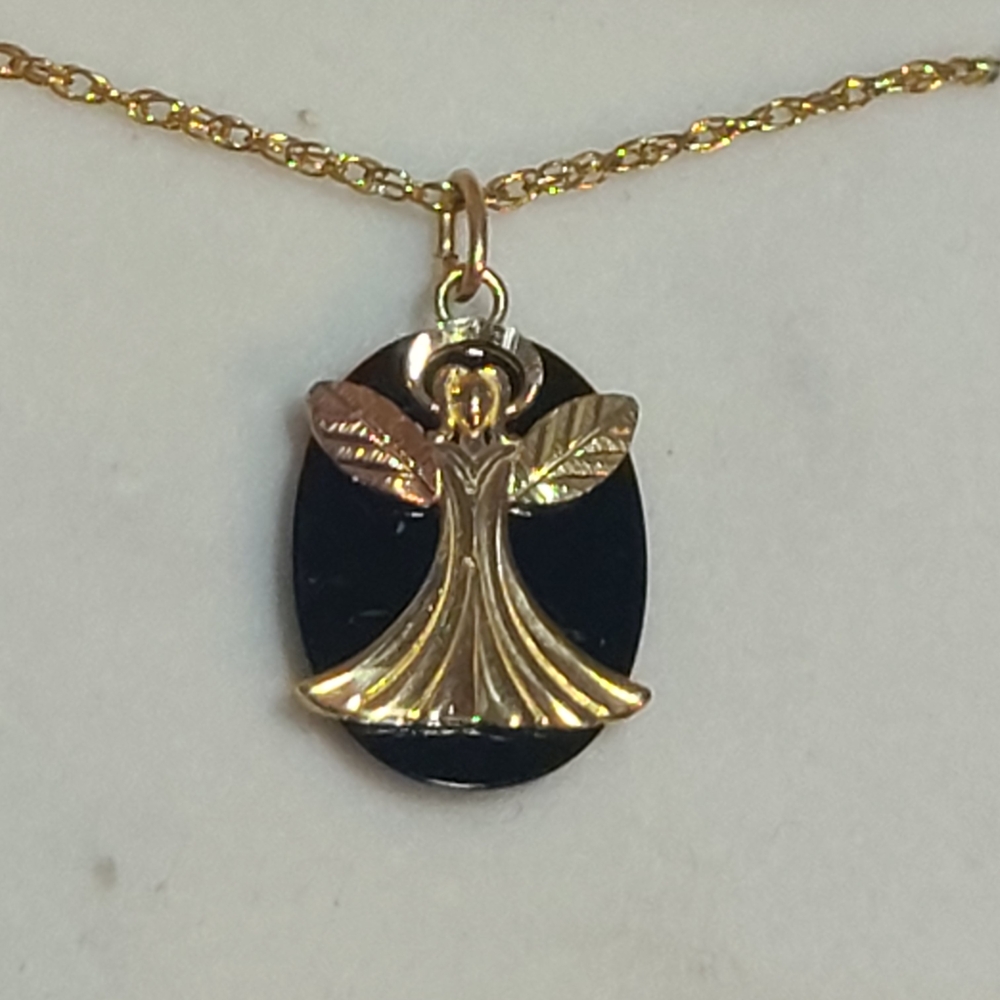 Black Hills Gold Angel Pendant Necklace by Coleman - Picture 2 of 6